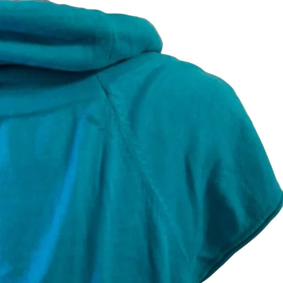 Tunic - Twik top in turquoise cotton Cowl neck with lace side pockets Medium - Picture 4 of 7